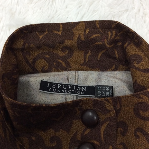 PERUVIAN CONNECTION High Neck Peplum Jacket - Picture 4 of 5